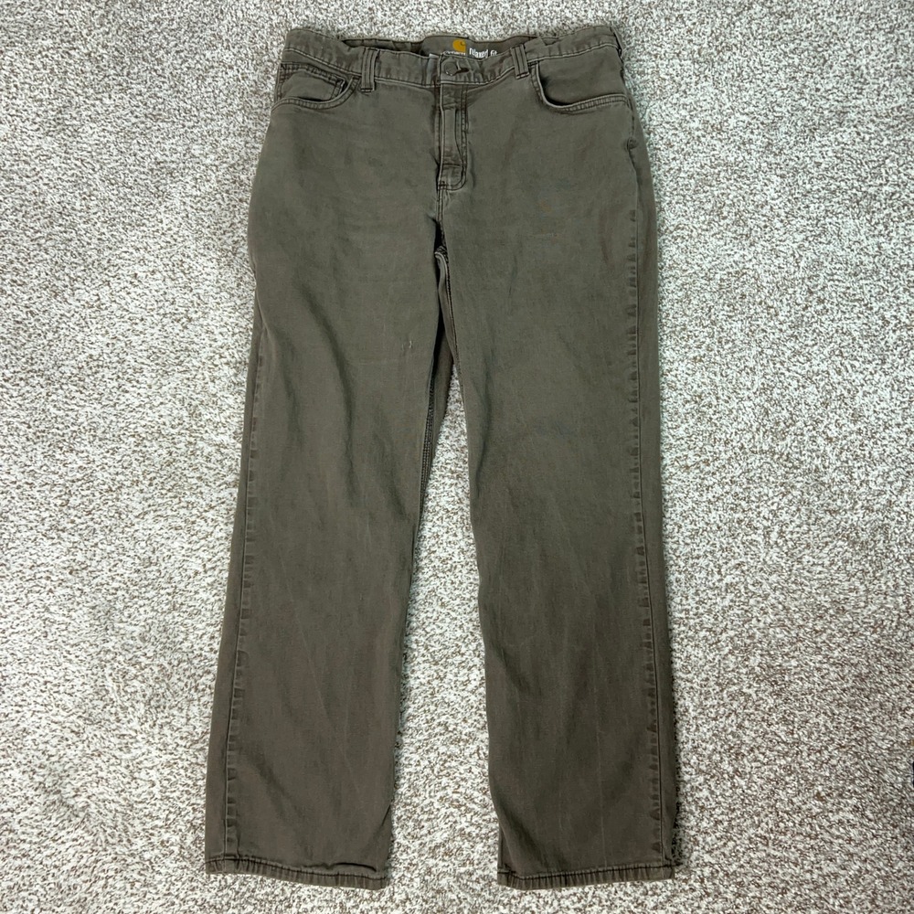Carhartt Pants Men 36x32 Brown Workwear Canvas Relaxed Straight Rigby Utility